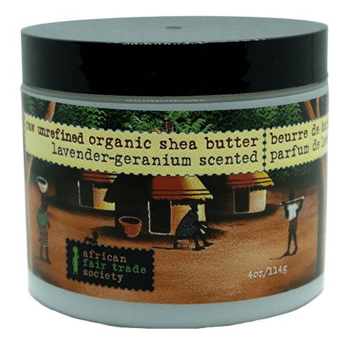 pure raw unrefined organic shea butter with Lavender Geranium