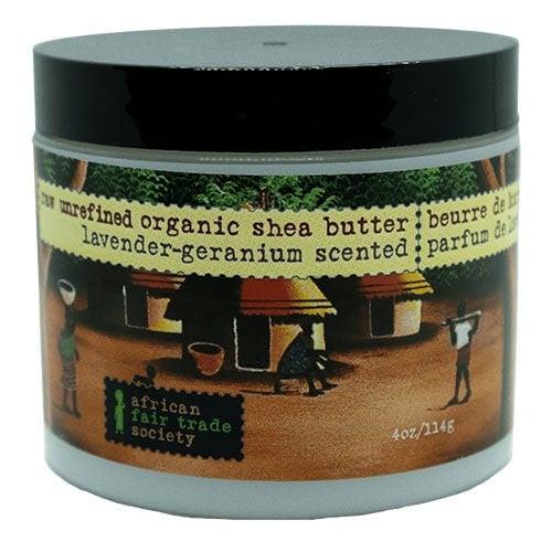 pure raw unrefined organic shea butter with Lavender Geranium