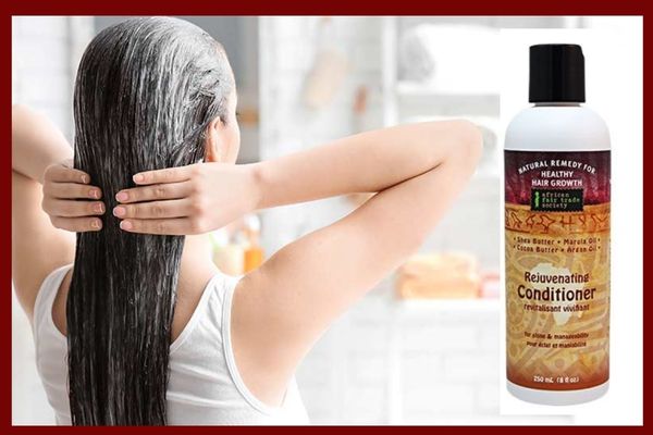 Lady apply shea butter conditioner