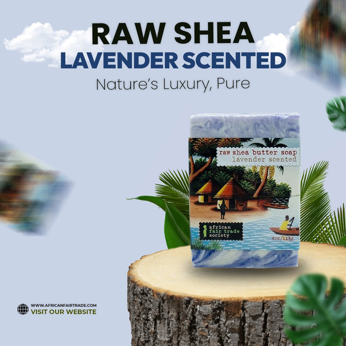 raw shea lavender scented body soap