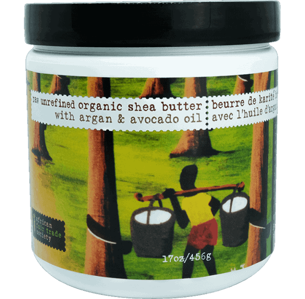 100% pure raw Organic Shea Butter with Argan & Avocado Oil unscented. 17oz. / 456 grams size -sk-1550