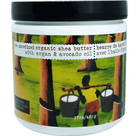 100% pure raw Organic Shea Butter with Argan & Avocado Oil unscented. 17oz. / 456 grams size -sk-1550